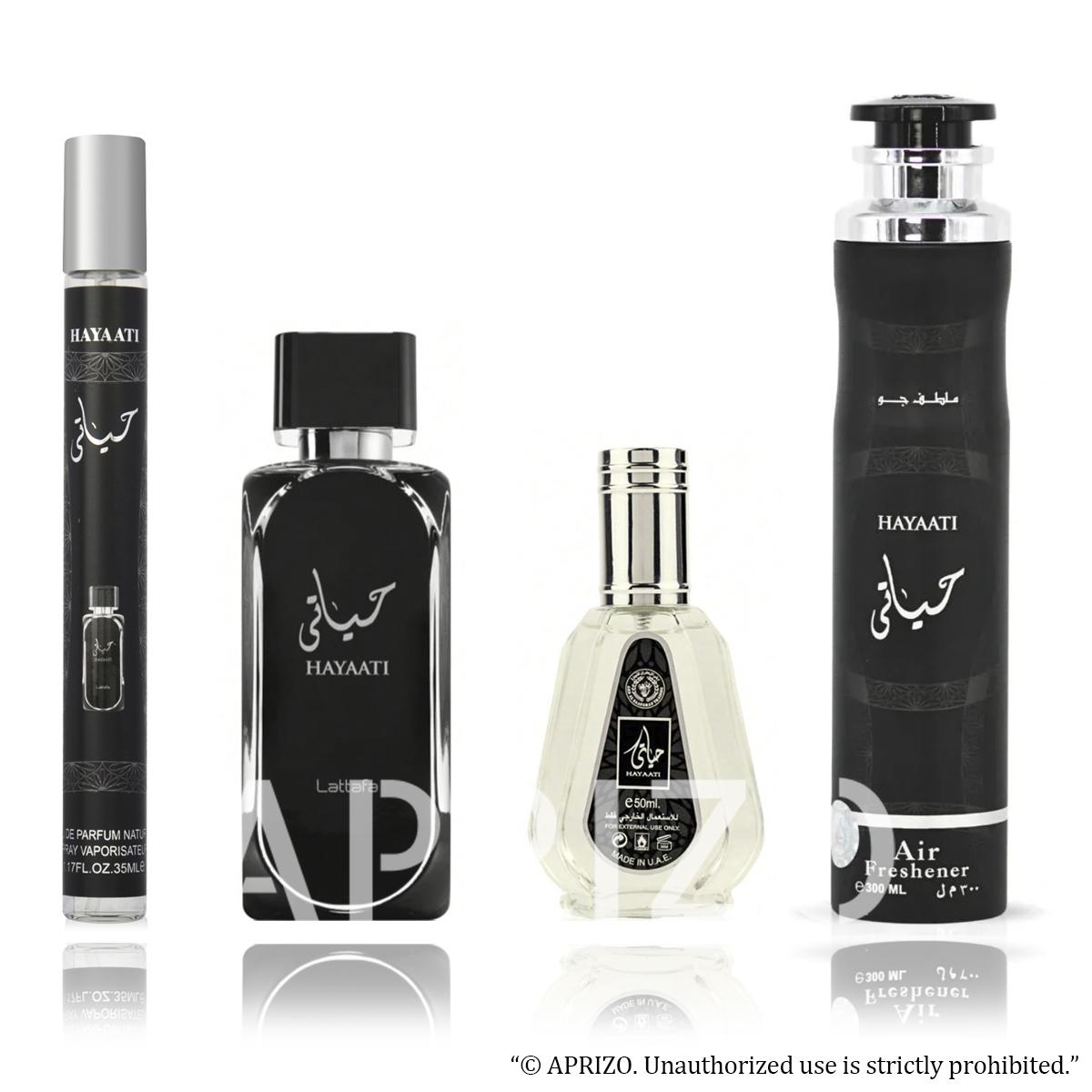 Lattafa Perfumes Lattafa–Hayaati 4-teilige Kombination:Hayaati 100ml Herren-Eau de Parfum+ Hayaati 50ml Eau de parfum+ Hayaati 35ml+Hayaati Air Freshner 300ml