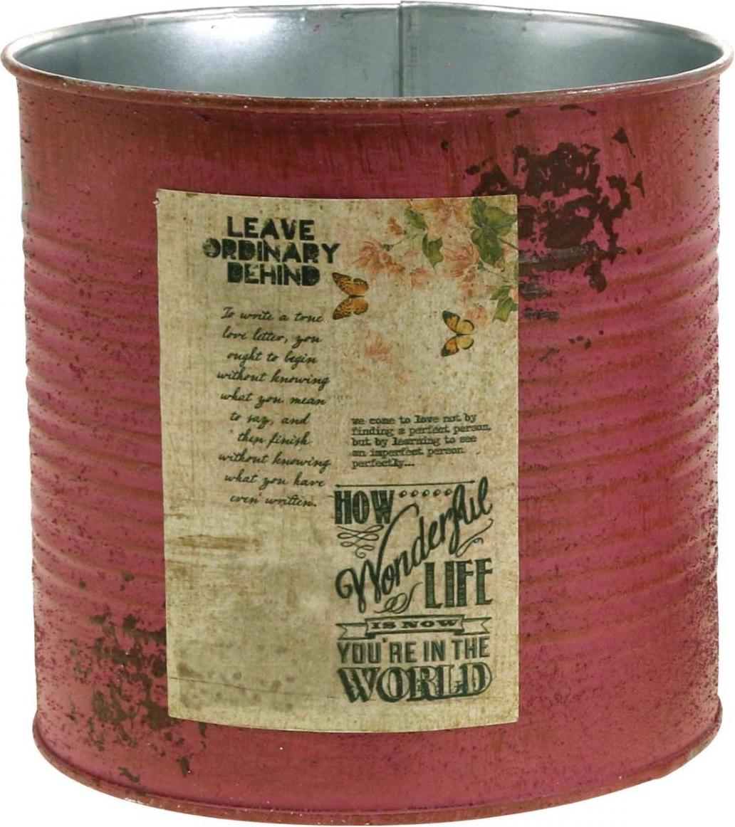 Viana Dekorative Vintage-Blechdose aus Metall für vielseitige Pflanzideen 03882