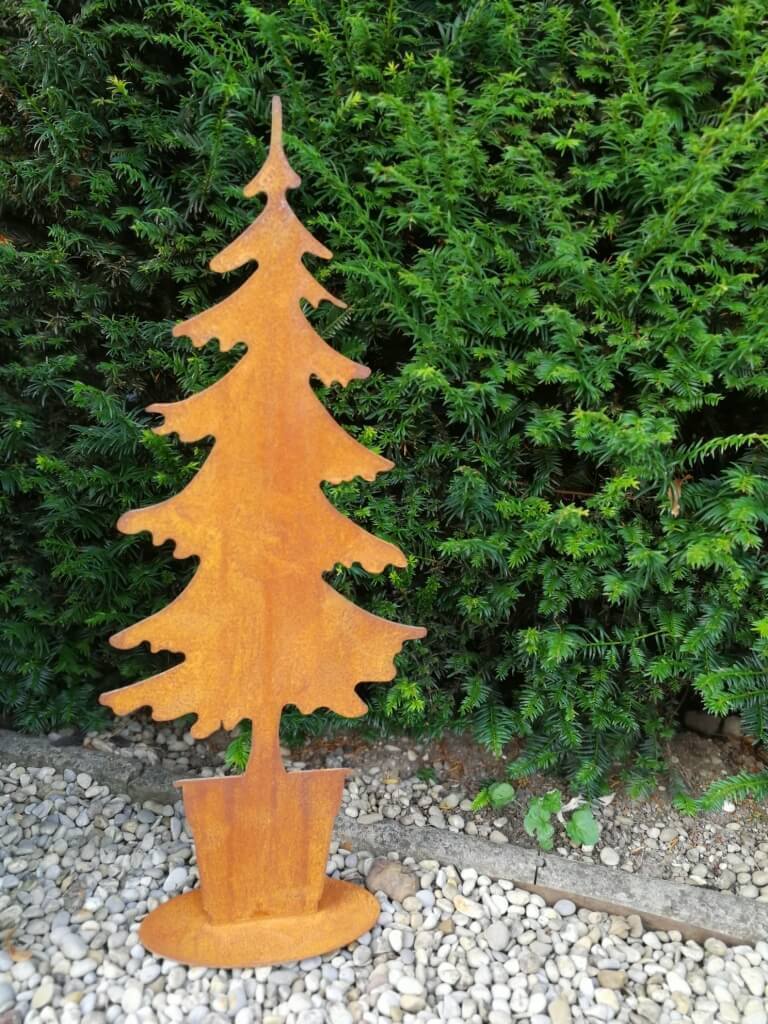 POSIWIO Edelrost Tanne im Topf Edelrost Tanne im Topf - 75 cm