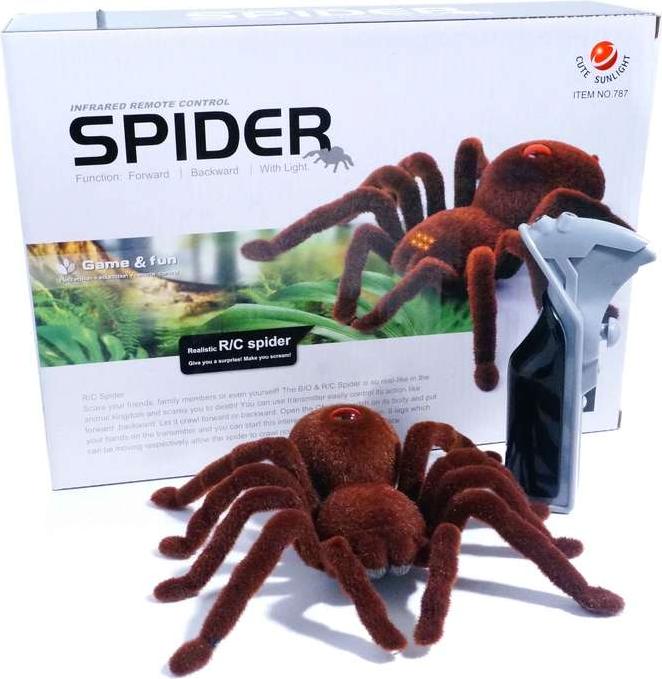 Uniq Ferngesteuerte Spinne – Realistische Bewegung | 15 cm Länge mit Beinen | Scherzartikel, Halloween-Deko, Spielzeug