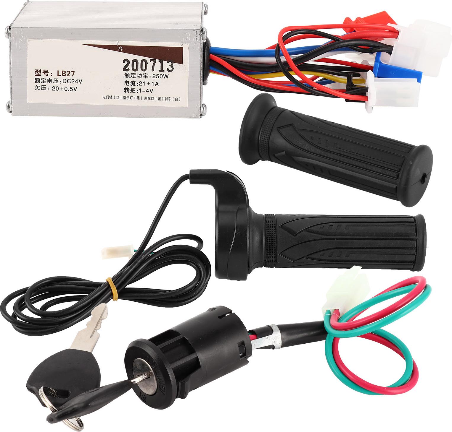 Gistuch Elektrischer Roller Speed Controller Set 24 V 250W mit Drosselklappen -Twist -Grip -Schloss