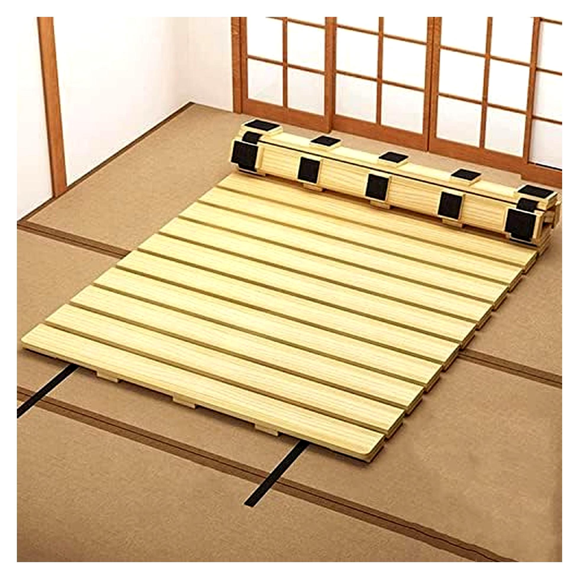 Markenlos Faltbare Bettstütze aus massivem Kiefernholz, Bunkie-Board-Rolle mit Nylonschnur, Ersatz für Holzmatratze, für den Innenbereich, Schlafzimmerzubehör (B 80 x L 190 cm)