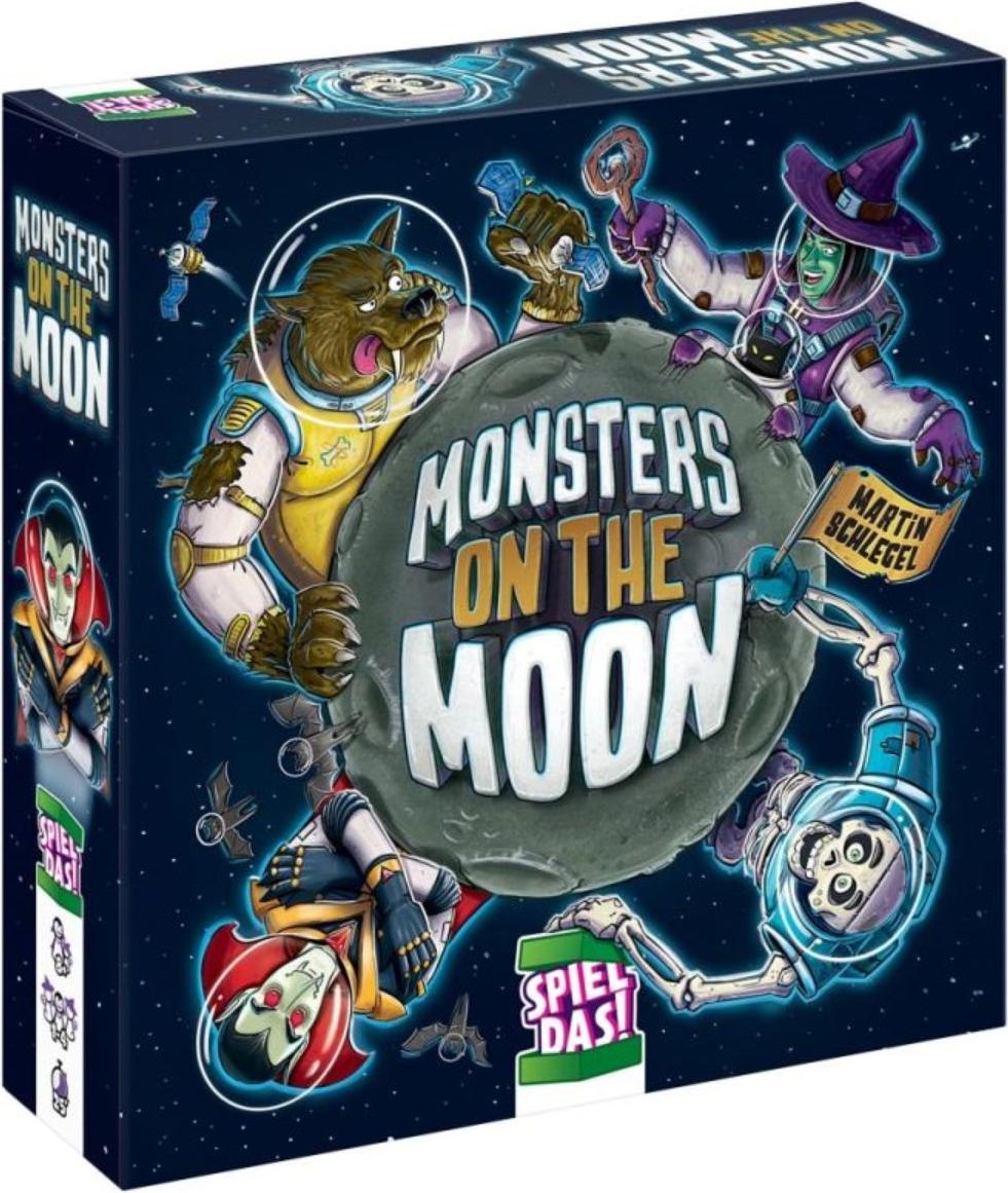 SPIEL DAS!, Monsters on the Moon, Familienspiel ab 8 Jahre, spannendes Kartenspiel mit taktischer Monsterplatzierung, Für 1-4 Spieler ab 8 Jahren, mit exklusiven Bonuskarten!! 542353