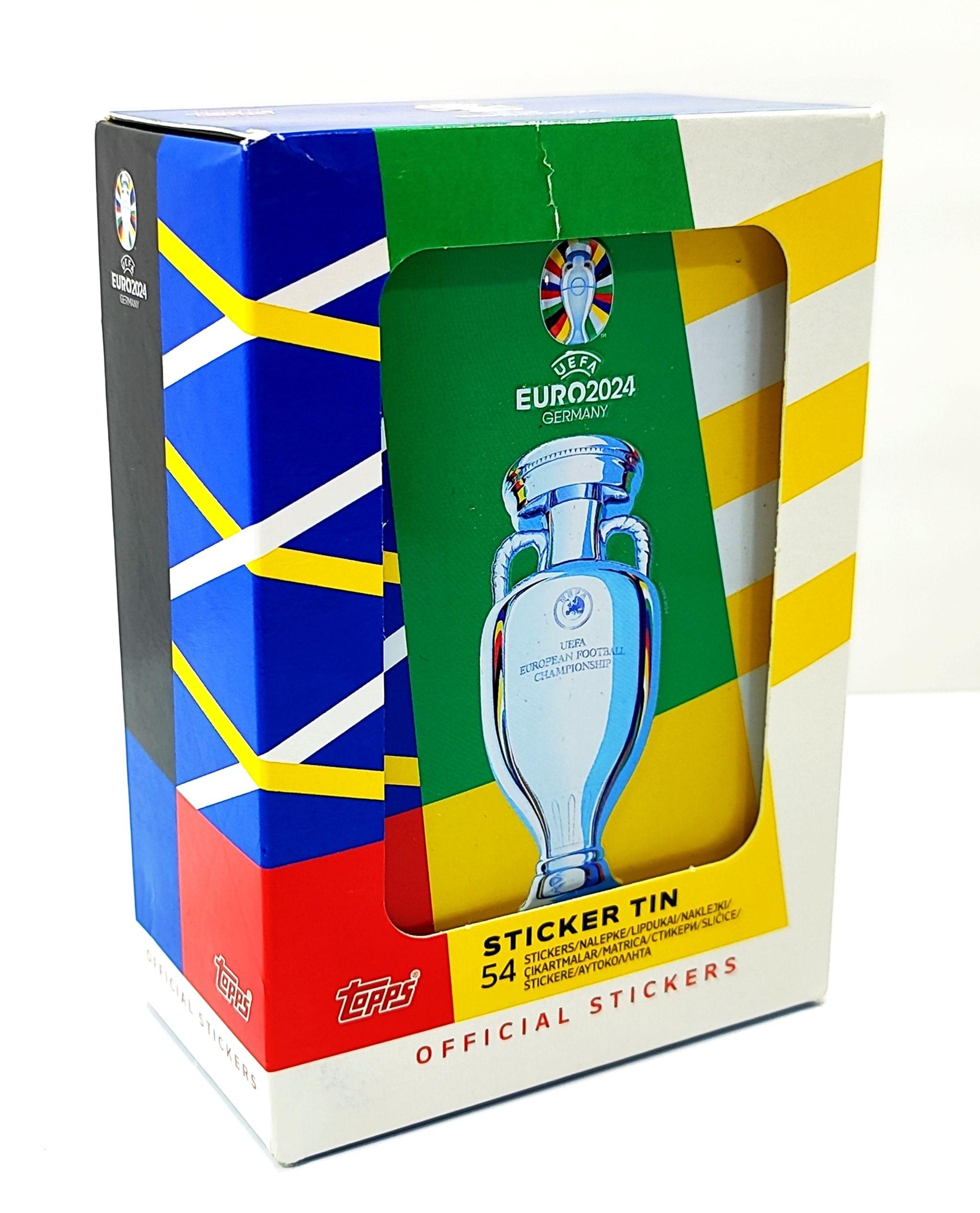Hasbro Stickers. Uefa Euro 2024 Germany. Sticker Tin – 54 Stickers. Damaged Box!!