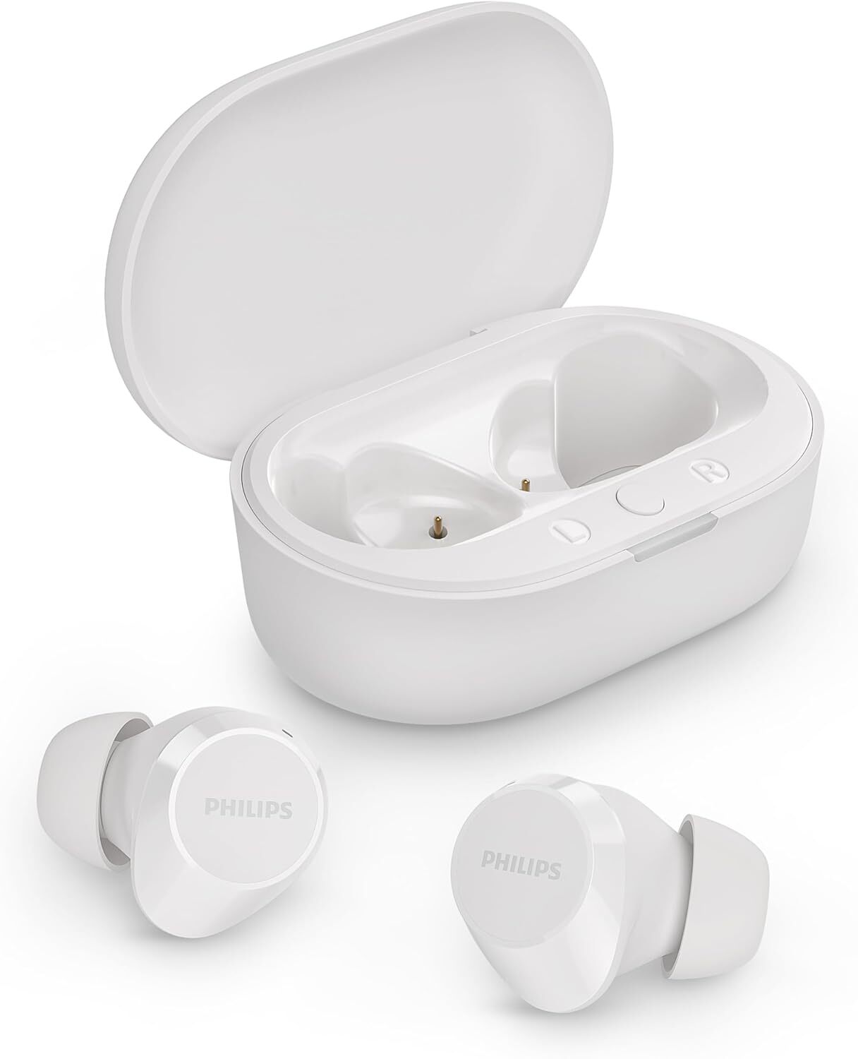 Philips Drahtlos-Bluetooth-Ohrhörer – kleine Ohrhörer, Tolles Preis-Leistungs-Verhältnis, Natürlicher Klang mit Dynamischer Bass, klare Anrufe und Ladeetui