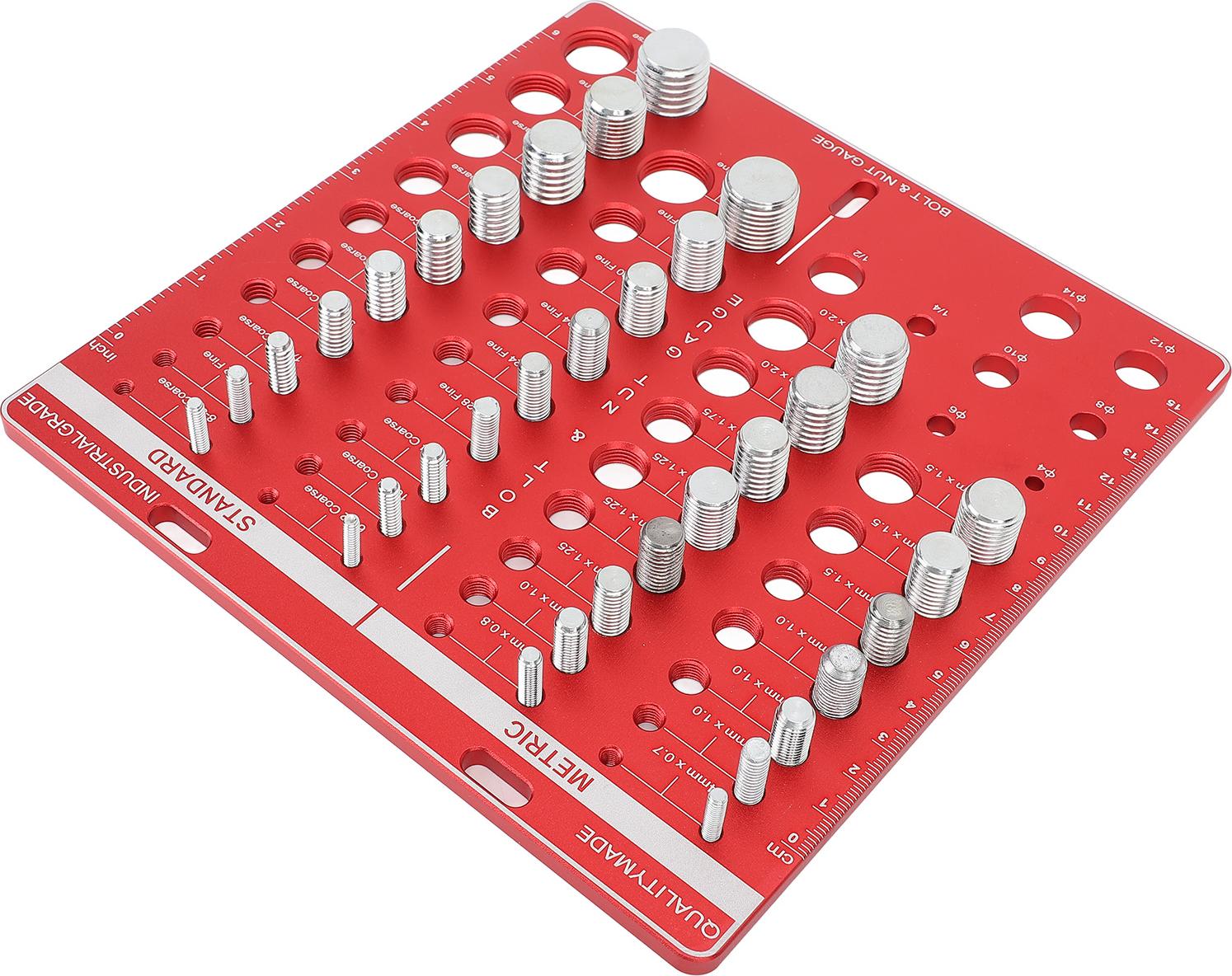 Cocosity 34pcs Schraubenmutter und Schraubengewinde -Prfer Aluminiumlegierung hohe Genauigkeitsmesswerkzeug -Identifikator -Messger?te zur berprfung