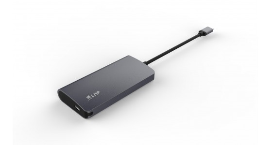 LMP-USB-C Video Hub 5 Port, HDMI, 3x USB 3.0 (1x 1.5A), USB-C (PD & Daten), Alu. Gehuse, Space Grau 17104