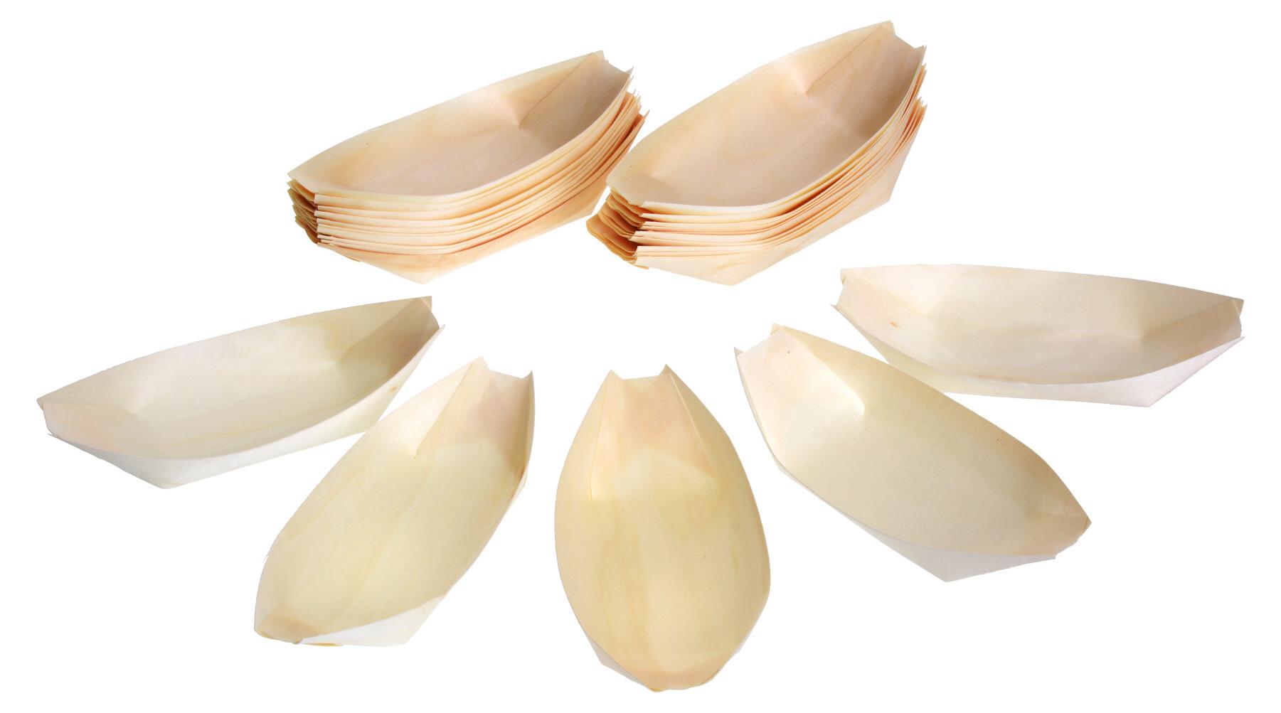 GRÄWE Schiffchen 25 Stück Naturholz 17 cm unbehandelt