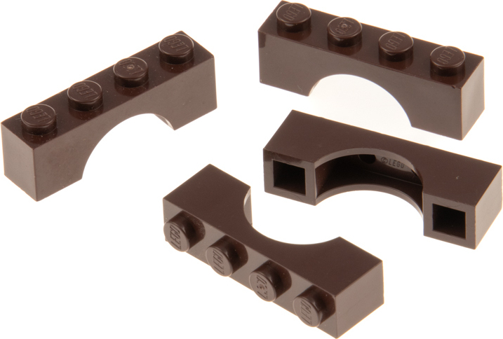 4x Lego Bogenstein 1x4x1 dunkel braun Bögen rund Bogen Brücke 4623775 3659