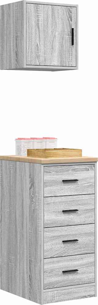 vidaXL Garážové skrine 2 ks Sivá Sonoma materiál na báze dreva