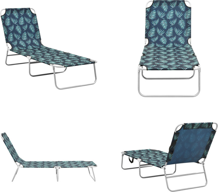 vidaXL Skladacie lehátko zo vzoru ocele a tkaniny - Lehátko - Lehátka - Záhradné ležadlo - Záhradné ležadlá