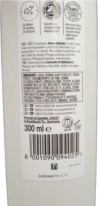PANTENE PRO-V GLATT & SEIDIG Shampoo 300 ml