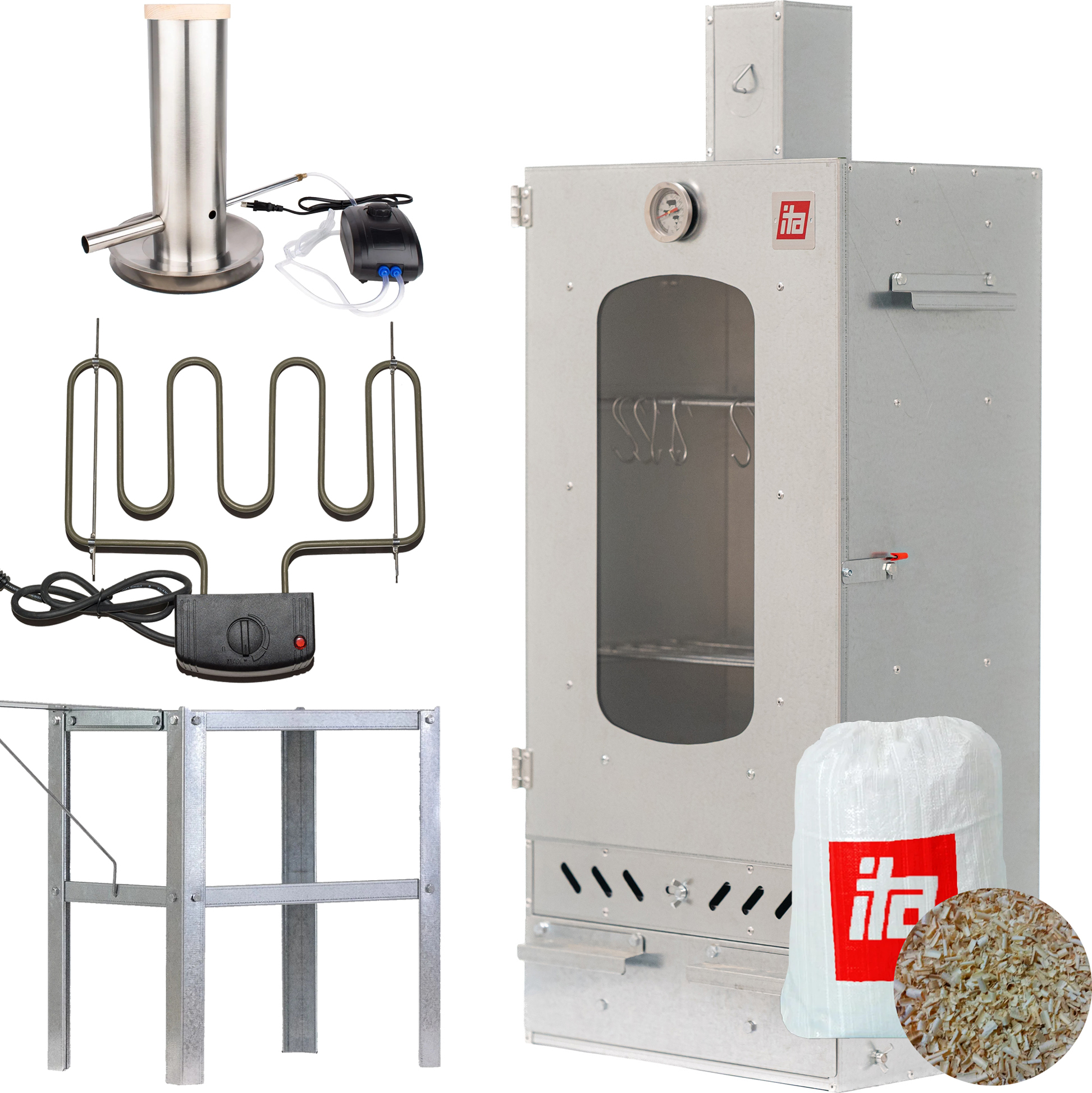 ITA Räucherofen 7012 + Rauchgenerator + Heizelement + Tisch