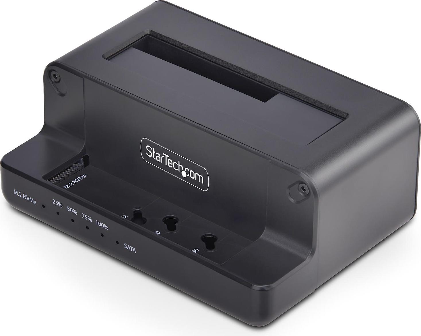 StarTech.com NVMe M.2 auf 2,5-3,5" SATA HDD Duplikator, Eigenstandiger Kloner, M2 NVMe, Dual-Bay SATA SSD Klonen&Docken, 27GB/min, NVMe zu SATA/SATA auf M2,TAA N2-M2-SSD-DUPLICATOR