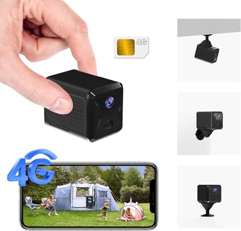 UCOCARE 4G LTE MINI monitorovacia kamera SIM karta, bez WLAN batéria 5200 mAh, 1080p HD vnútorné bezdrôtové, 160° uhol pohľadu, 10 m nočné videnie, AI