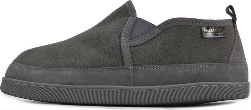 Hollert German Leather Fashion Lammfell Hausschuhe - VINCENT GRAU - Schuhgröße: EUR 43 SW12444.1