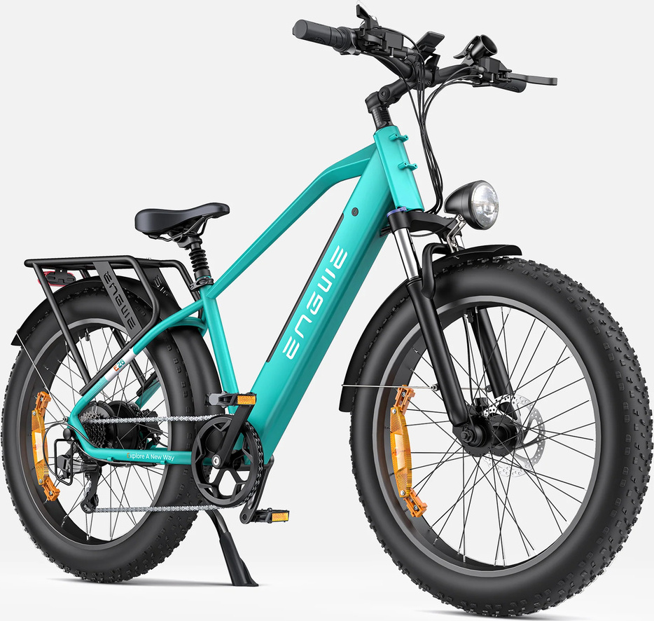 2024 ENGWE E26 26 palcový pánsky e-bike 48v Lithium 16Ah 250W dvojité odpruženie All-Terrain mestský elektrický bicykel pre páry. Pánsky model zelený