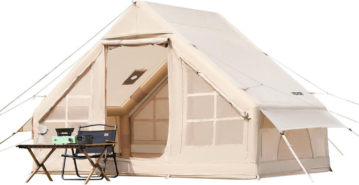 VEVOR Inflatable Tent for Camping 3-5 Person Glamping Tent with Pump Easy Set up ZJTM1358