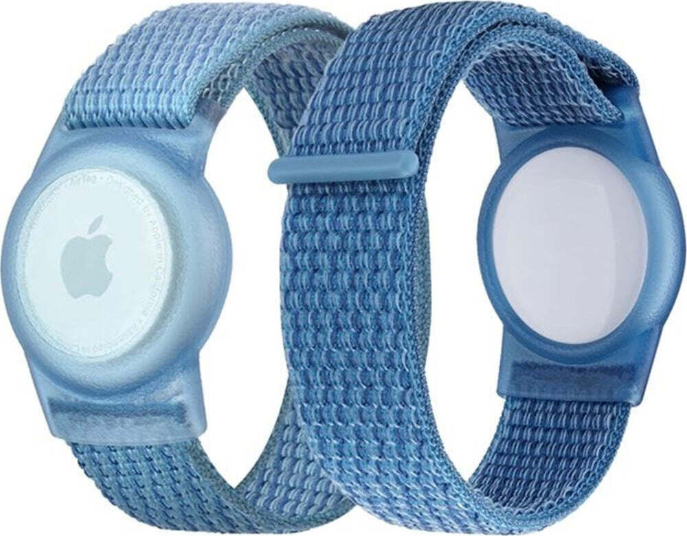 Schutzhülle mit Armband für Kinder Apple AirTag, Mobile Origin, Blau FRL-ATSTR-BLU