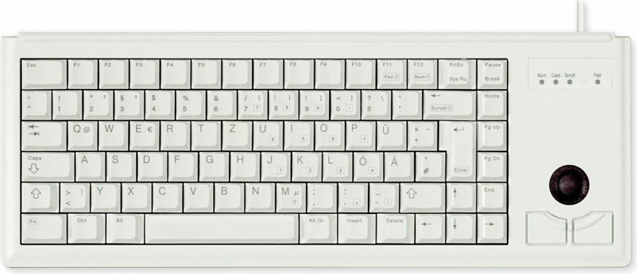 CHERRY TAS G84-4400 Corded DE-Layout hellgrau TRACKBALL USB G84-4400LUBDE-0