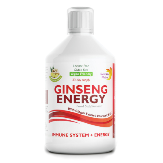 Swedish Supplements Swedish Nutra Ginseng Energy Natrlicher Energieschub fr Krper & Geist kann kronische Mdigkeit bekmpfen - 500ml 1050