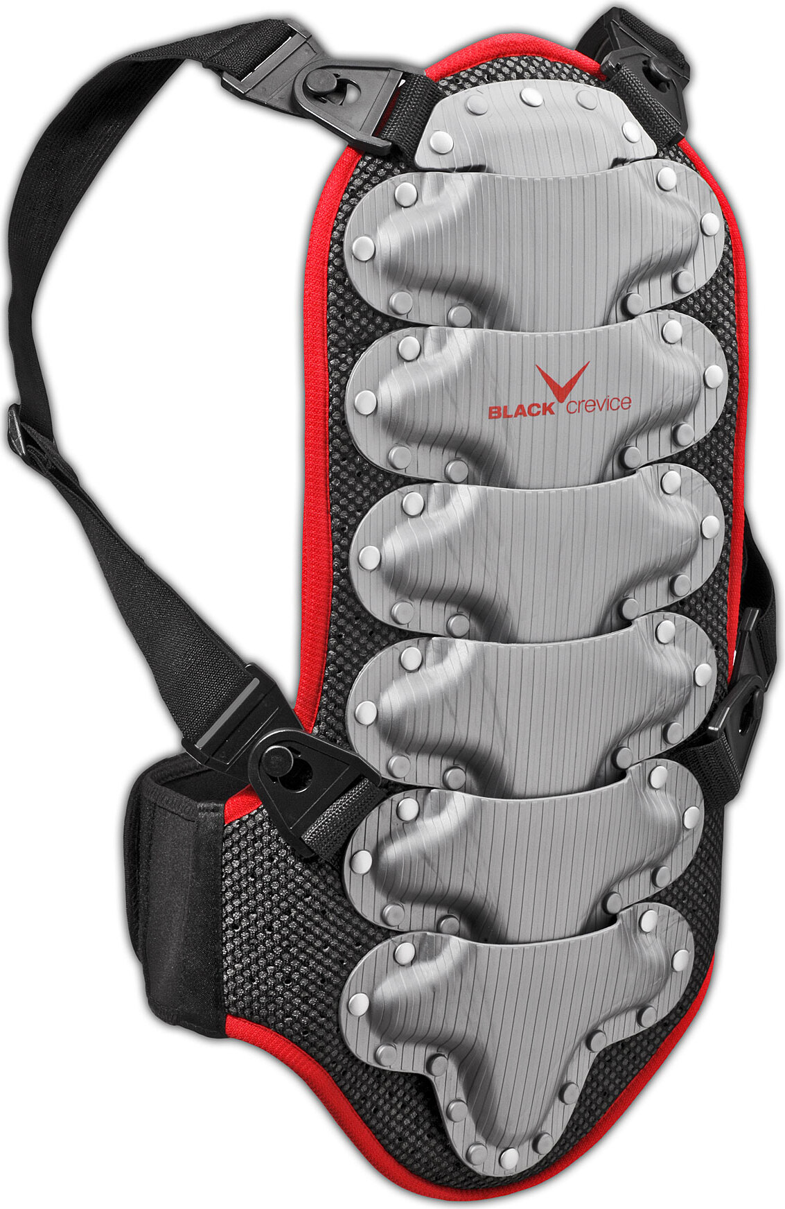 BLACK CREVICE - Kinder Wintersport Rückenprotektor | Farbe: Schwarz/Rot - Größe: 140 BCR035572-BR-140