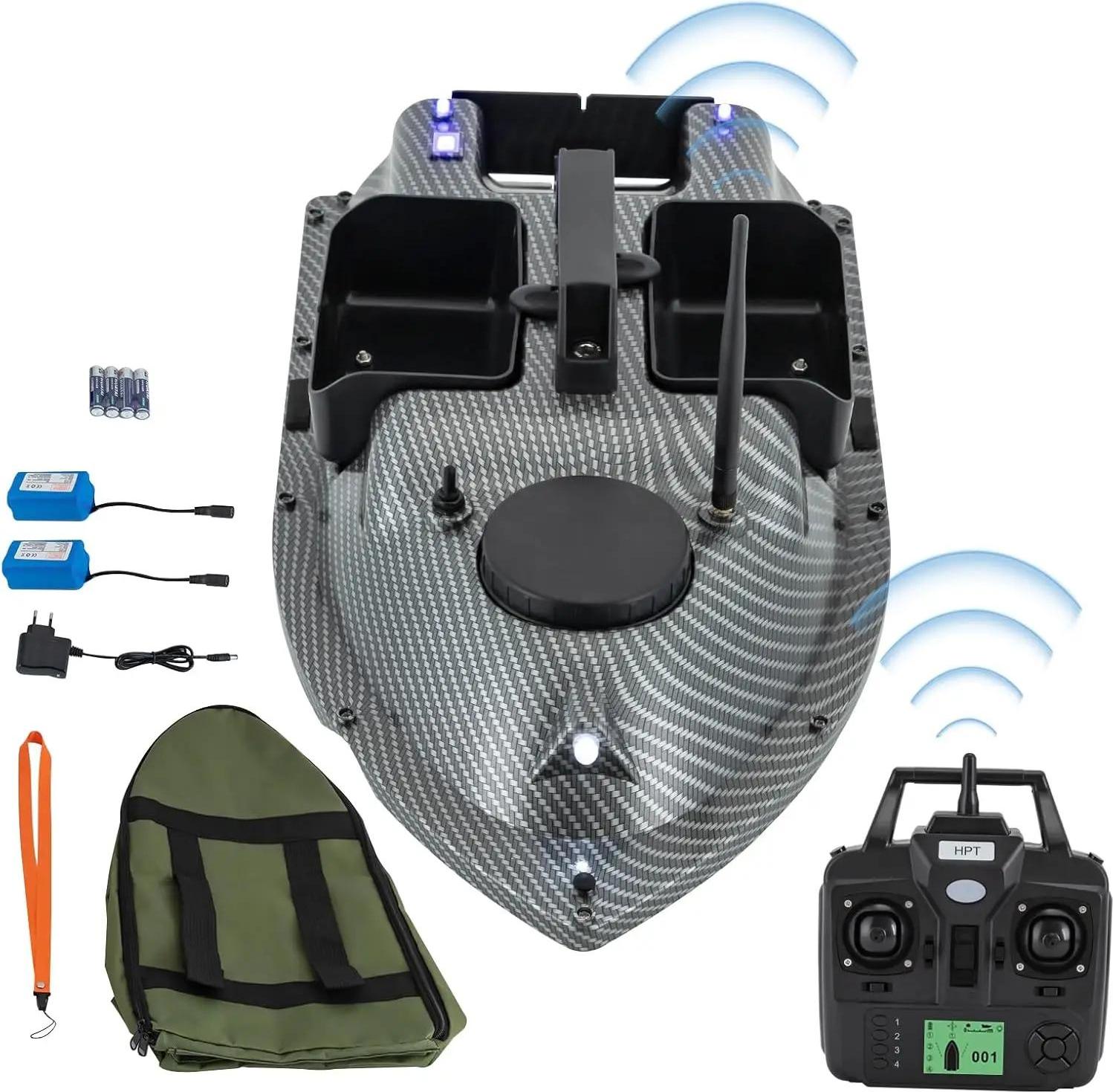 StarTech Ferngesteuertes Köderboot - RC Boot - GPS, 600 m Reichweite, 2 kg Zuladung, 99 Wegpunkte, Doppelmotor, EU-Stecker - schwarz