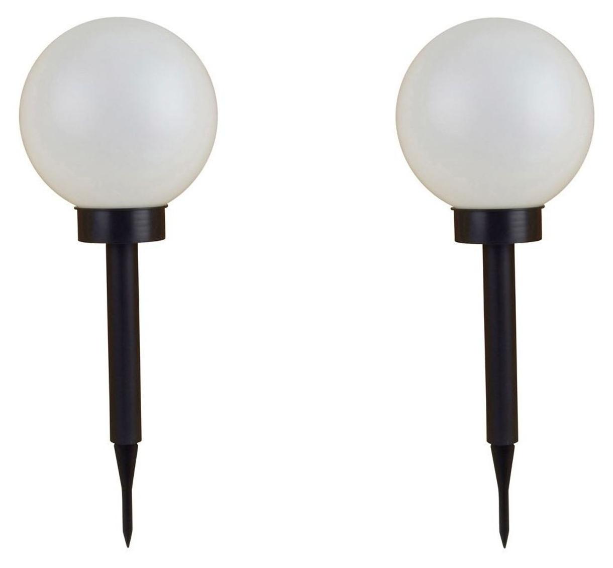 Buri 2er-Set LED-Solar-Kugelleuchte Kugellampe Leuchtkugel Solarlampe Lichtkugel 00e0f x2