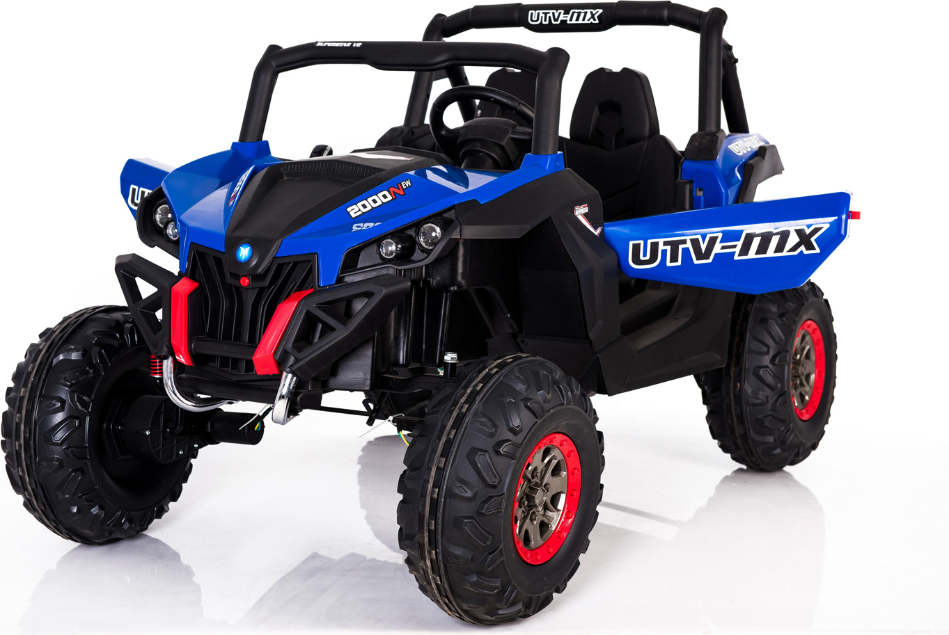 Buggy XXL UTV Premium Kinderelektrofahrzeug 2x 12V / 7Ah 2x200W Motoren Blau