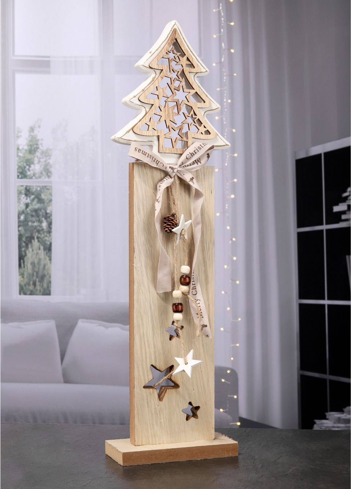 Gravidus Deko Holzsäule Tannenmotive Weihnachten g-7160