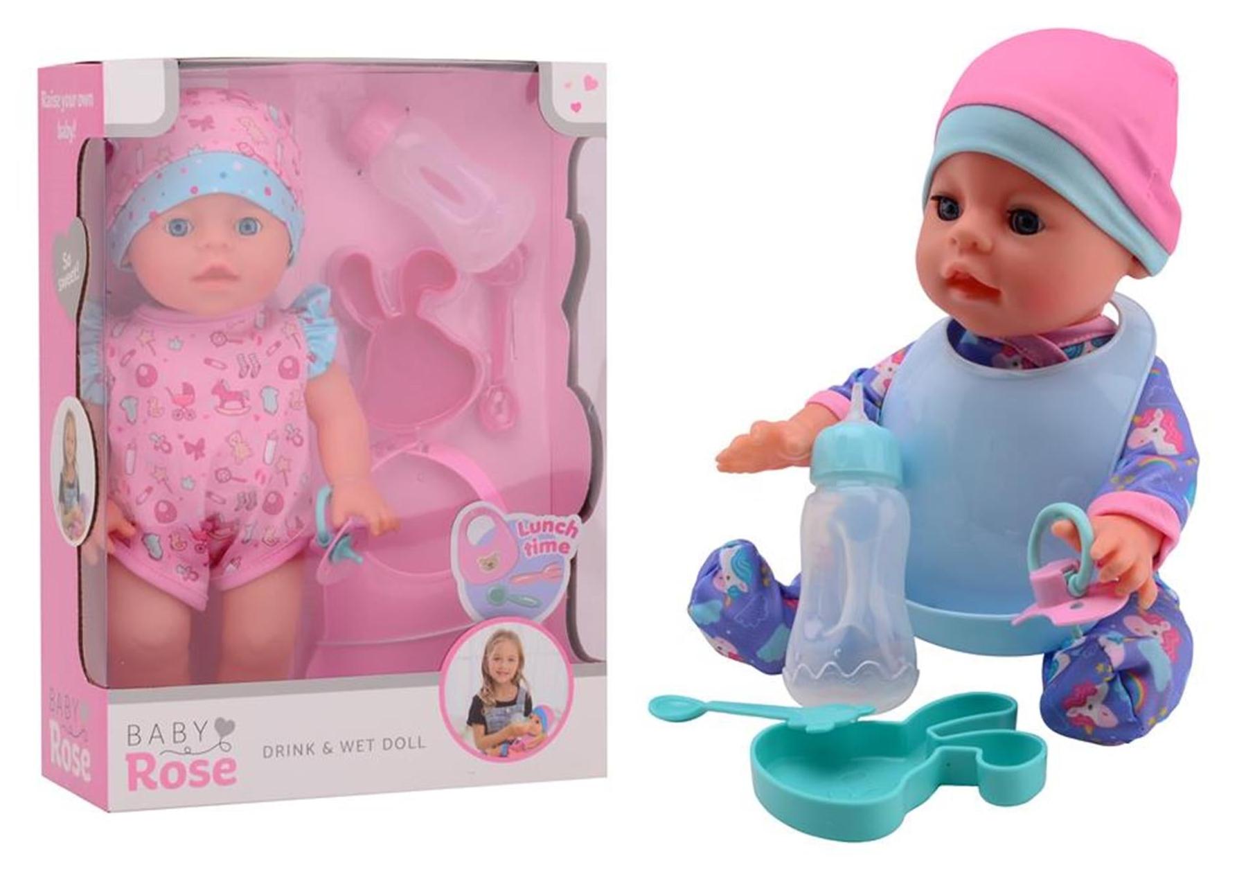 Johntoy Baby Rose Baby Rose Trink- und Urinierpuppe 30 cm. 27712
