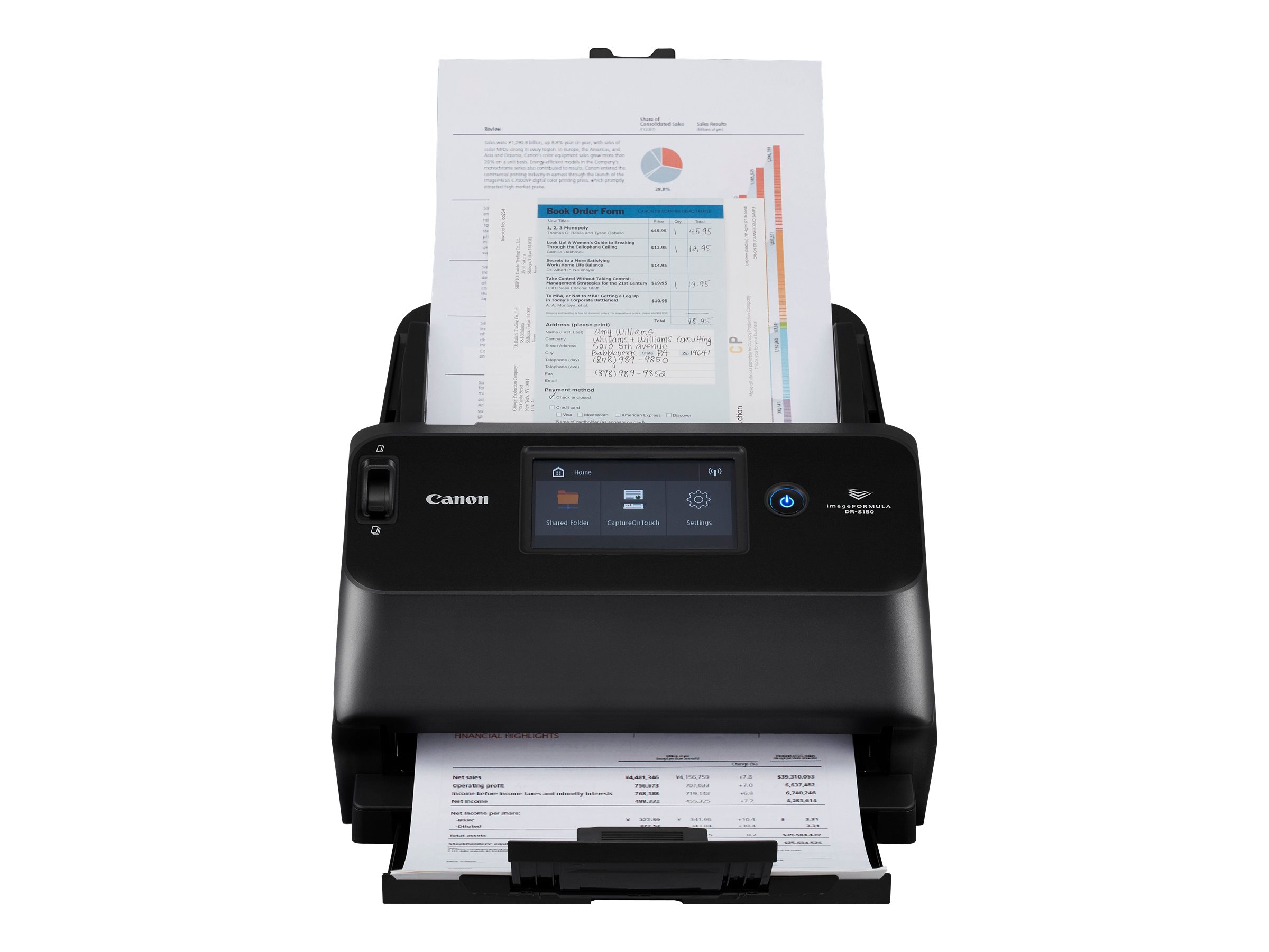 Canon imageFORMULA DR-S150, 216 x 356 mm, 600 x 600 DPI, 45 Seiten pro Minute, 45 Seiten pro Minute, 90 ipm, 90 ipm 4044C003