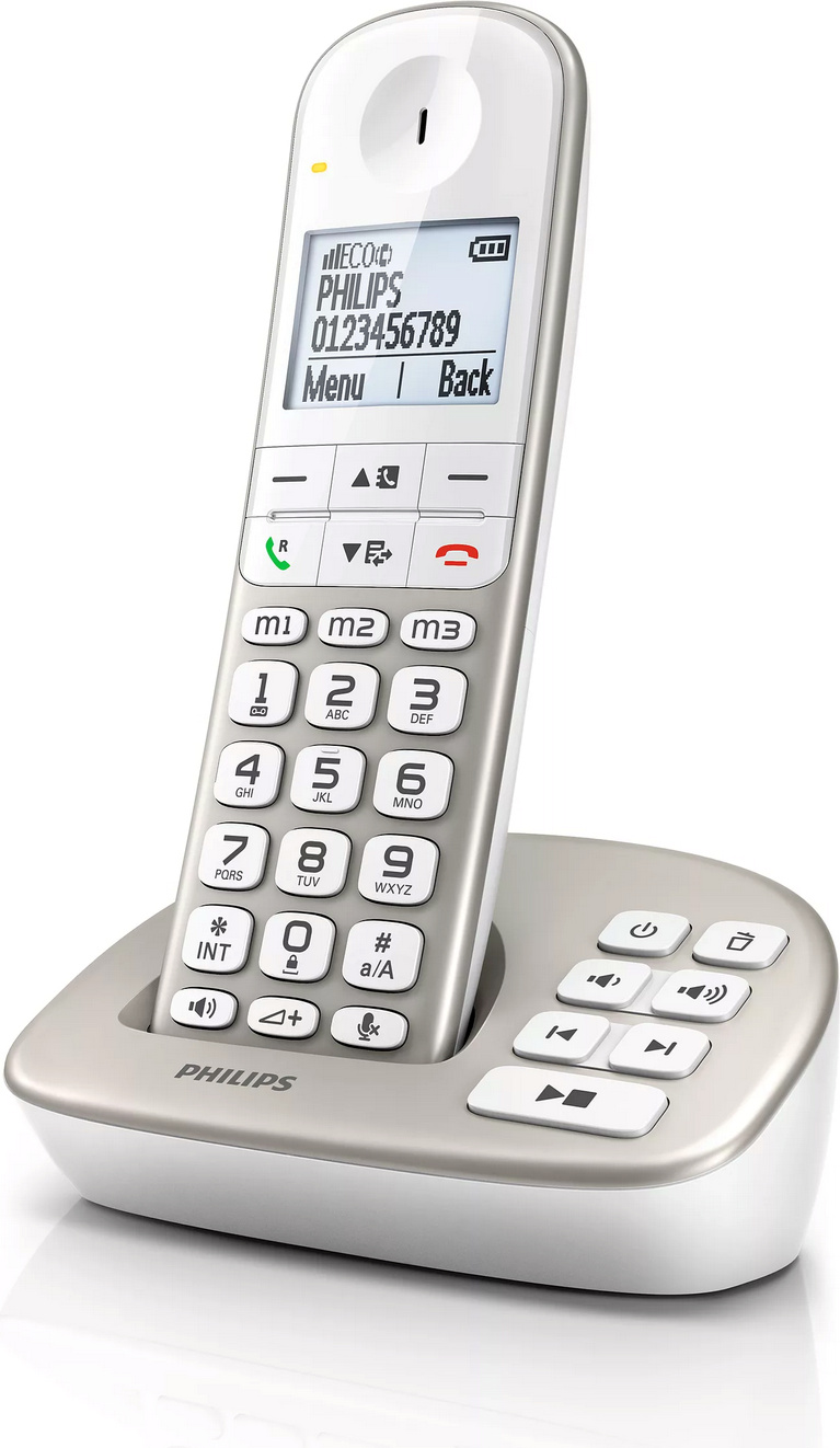 Philips XL4951S/38 Schnurloses Telefon mit Anrufbeantworter - Seniorentelefon-Extras - Weiß XL495 S