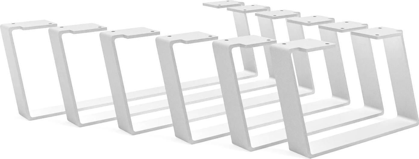 HEVVA - 15 cm hohe Möbelfüße MAILAND - 20 cm Tiefe, Weiß, 2er Set HV-MAILAND-20-W-15-2