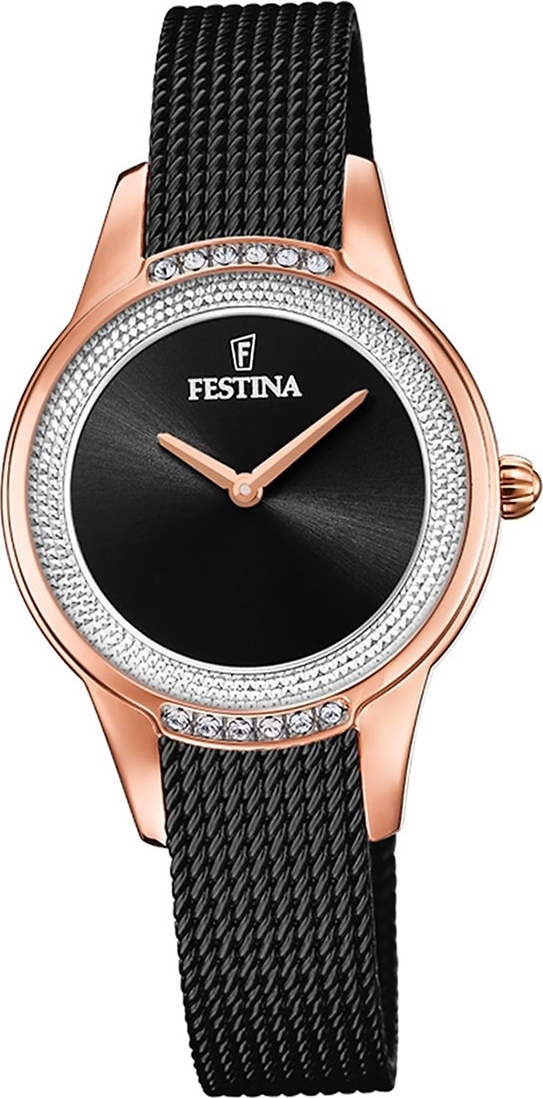 Festina Dámske hodinky z nehrdzavejúcej ocele F20496/2 Náramkové hodinky Black Mademoiselle D2UF20496/2