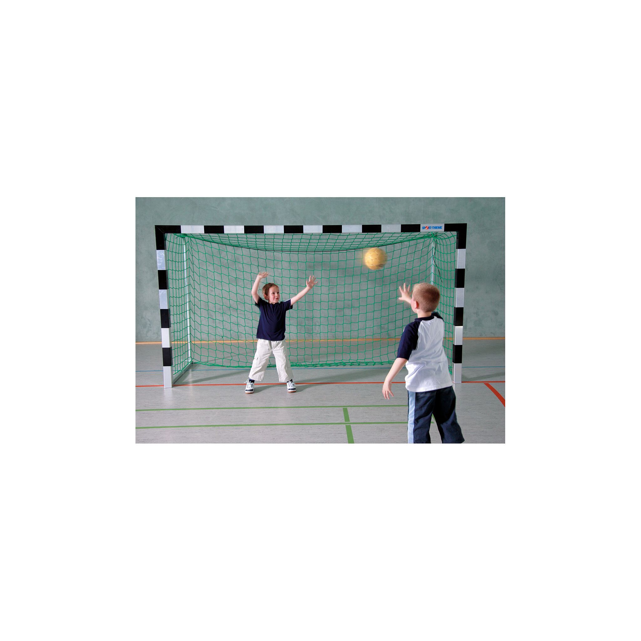Sport-Thieme Handballtor frei stehend, 3x1,60 m, Schwarz-Silber, Premium-Stahl-Eckverbindung 19229-S