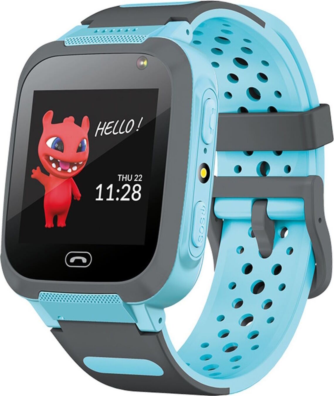 Maxlife MXKW-310 Smartwatch detské náramkové hodinky so silikónovým remienkom, funkcia volania a chatu modrá