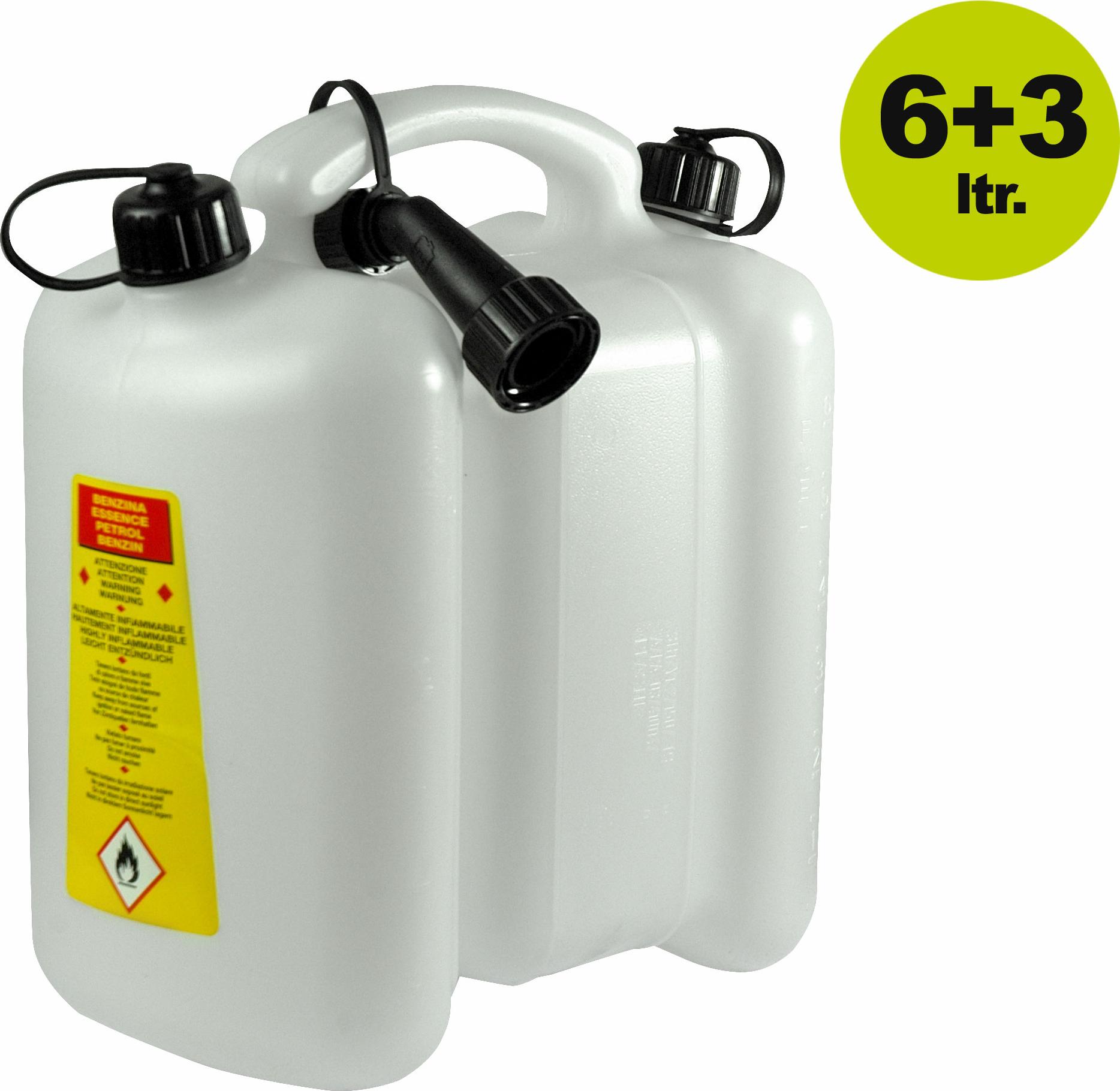 Tecomec Doppelkanister Kombikanister 6+3 Liter für Benzin und Öl Kraftstofftank