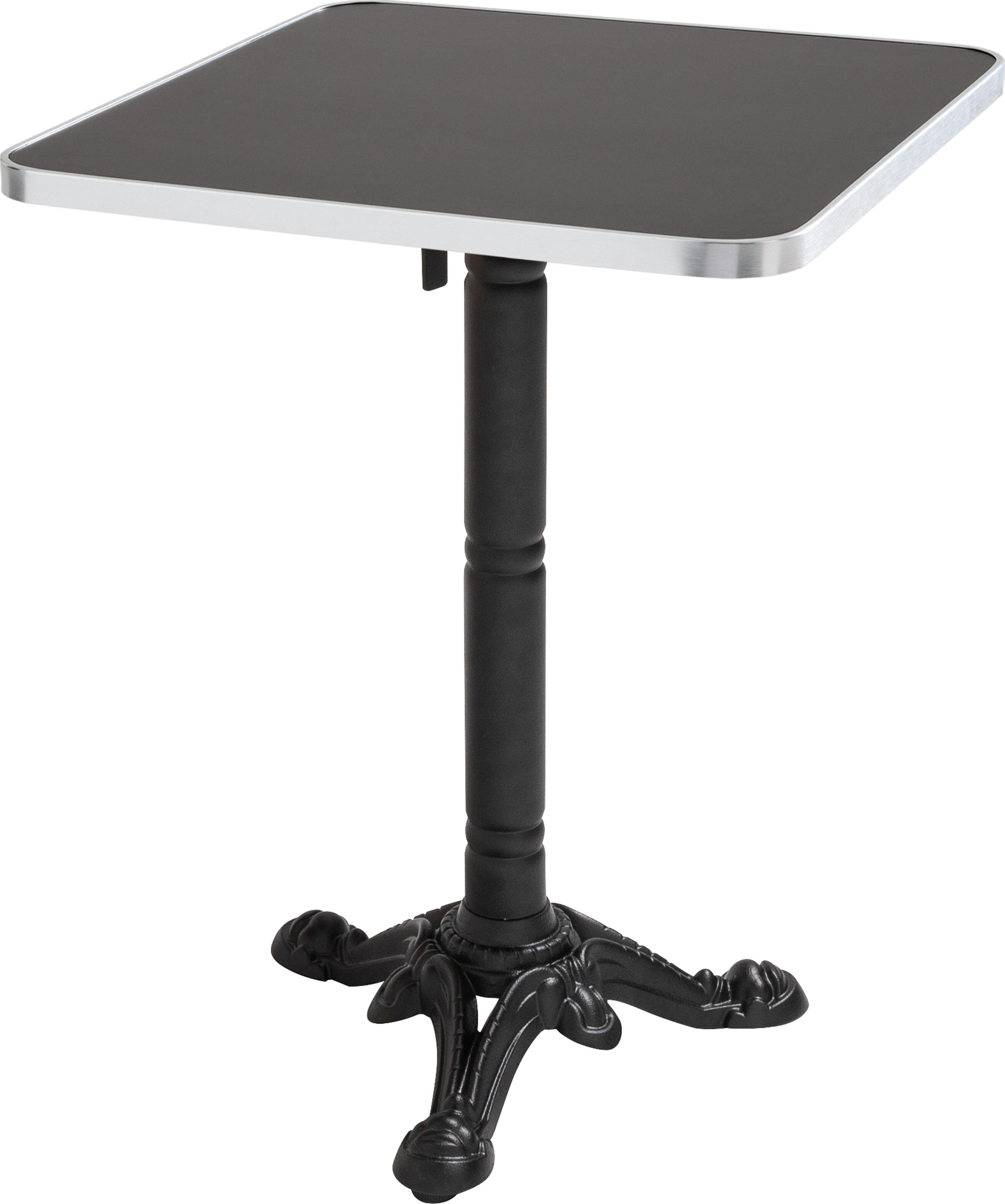 Tisch 60 cm neigbar Platte schwarz/silber und schwarzer Fuß - Oviala Montmartre 112715