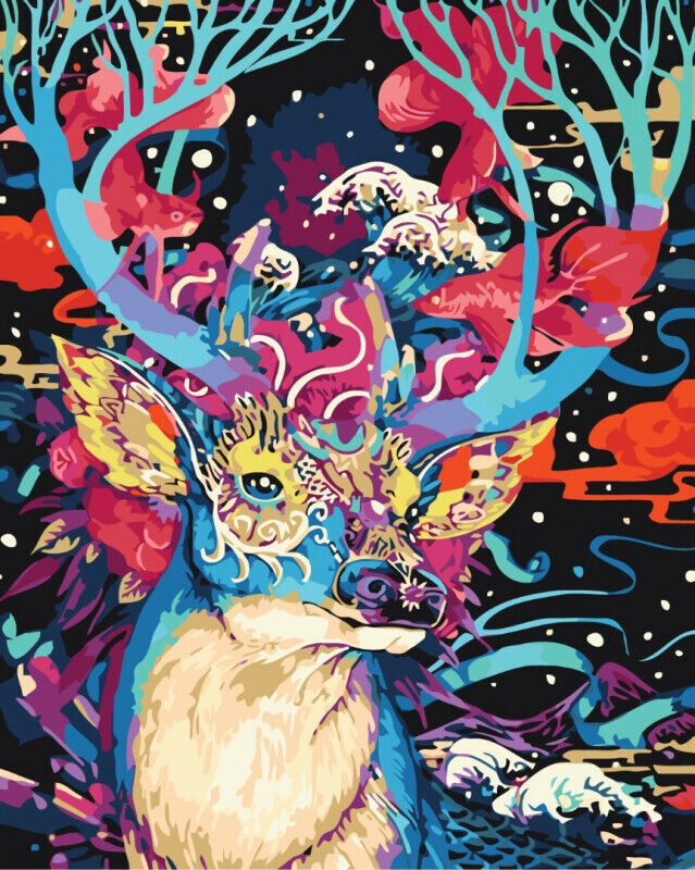 Symag Bild Malen Sie! Malen nach Zahlen. Fantastische Hirsche BS9376