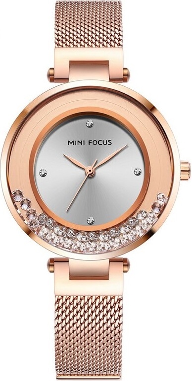 Hodinky Mini Focus Crystal-Zlato Ružová KP23820