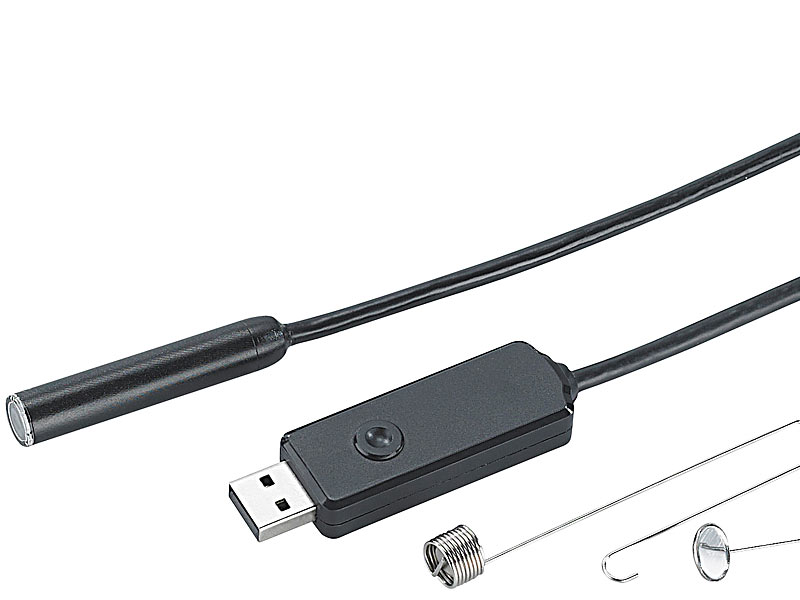 7 mm Objektiv USB-Kabel Mini-Rigid-Inspektionskamera Schlange-Schlauch wasserdichte Endoskop mit 6 LED für Android Phone JIUY 1 M 1m 
