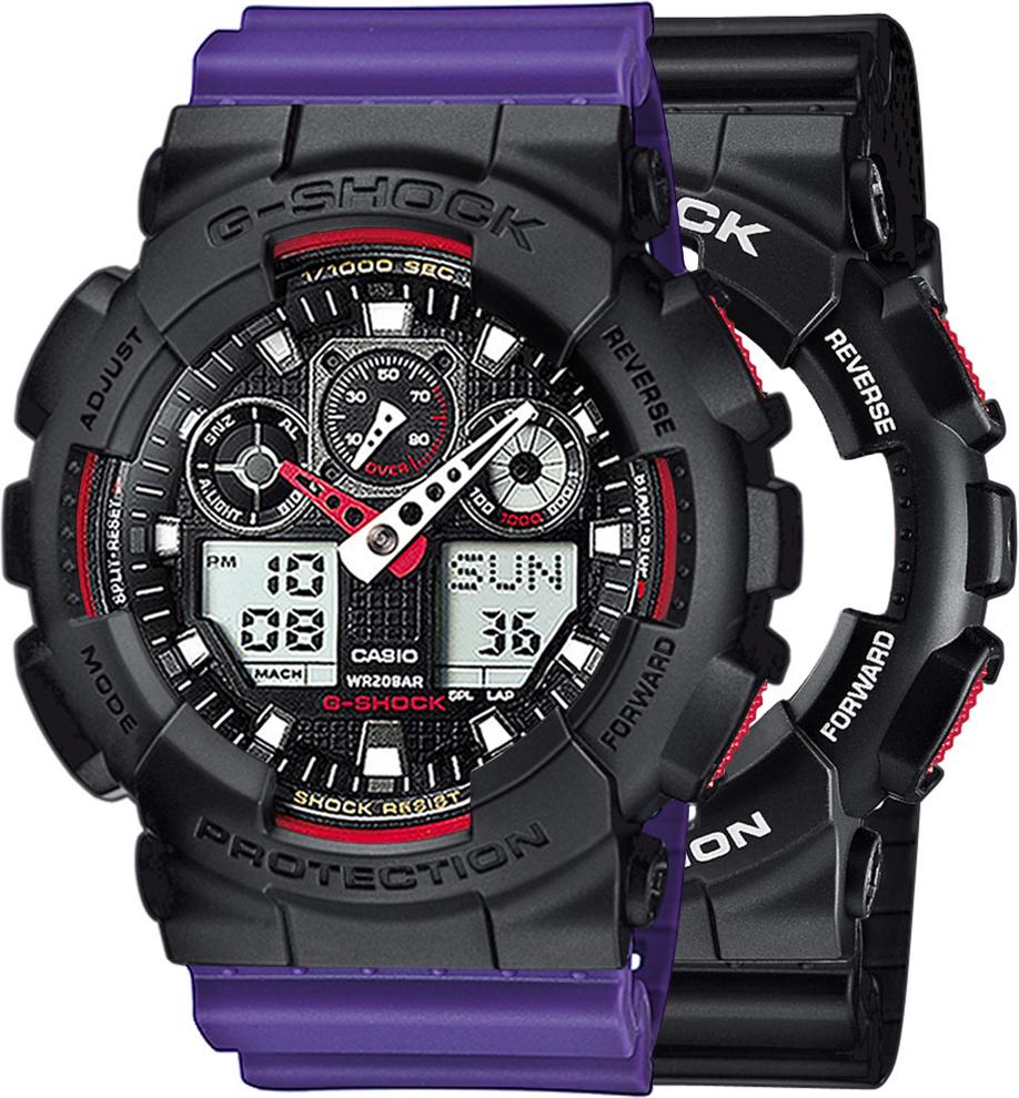 Zegarek Casio G-Shock SET GA-100-1A4ER + BEZEL 10358741 + PASEK 10498156 20BAR