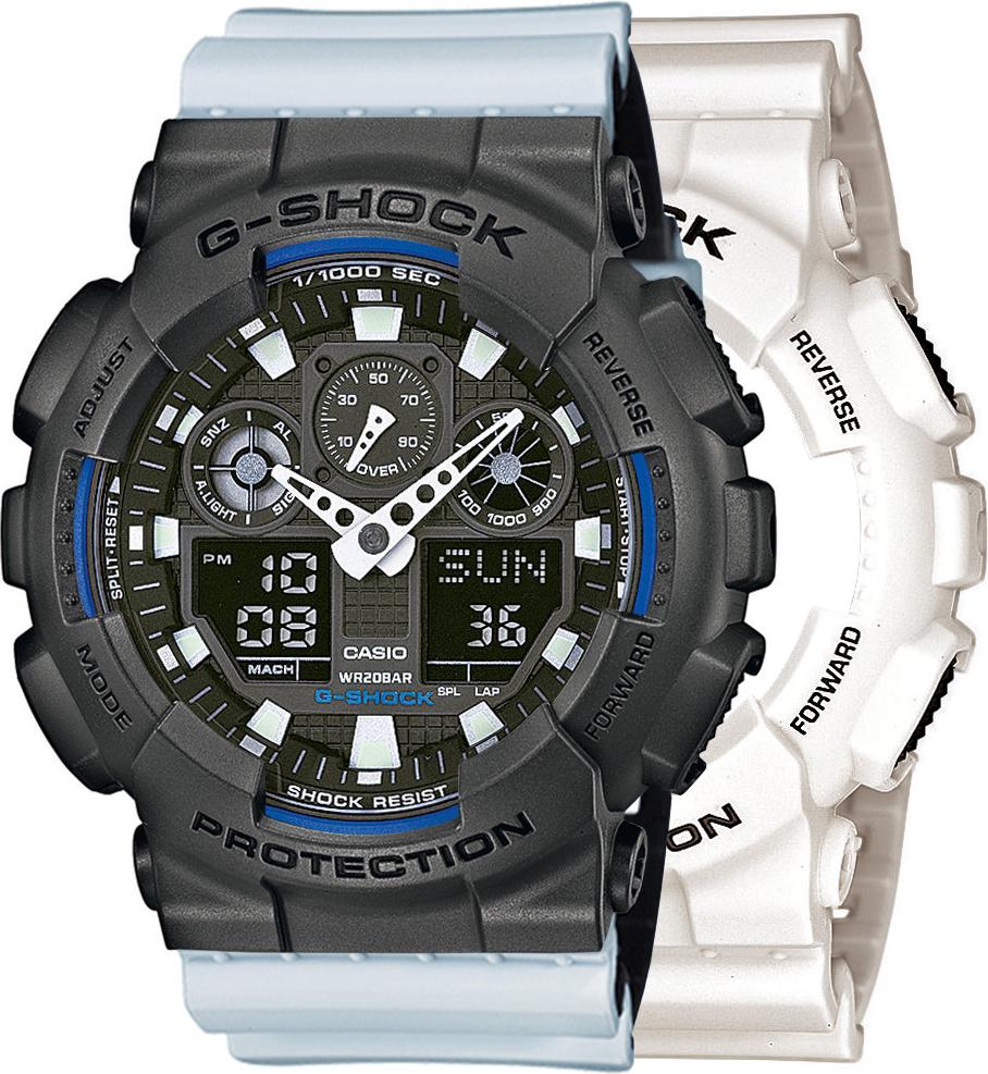 Hodinky Casio G-Shock SET GA-100B-7AER + BEZEL 10467795 + PÁS 10527469 20BAR