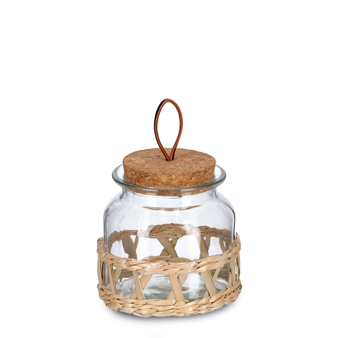 ZELLER 19582 Vorratsglas BOHO 610 ml mit Korkdeckel, ca. Ø 11,7 x 12 cm