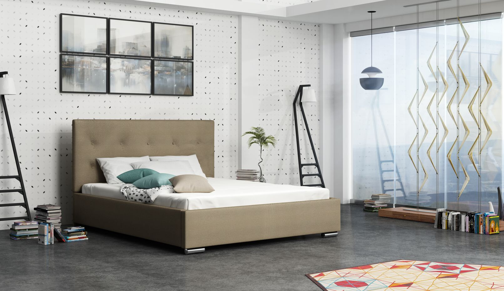 Manželská posteľ 140x200 FLEK 1 - béžová