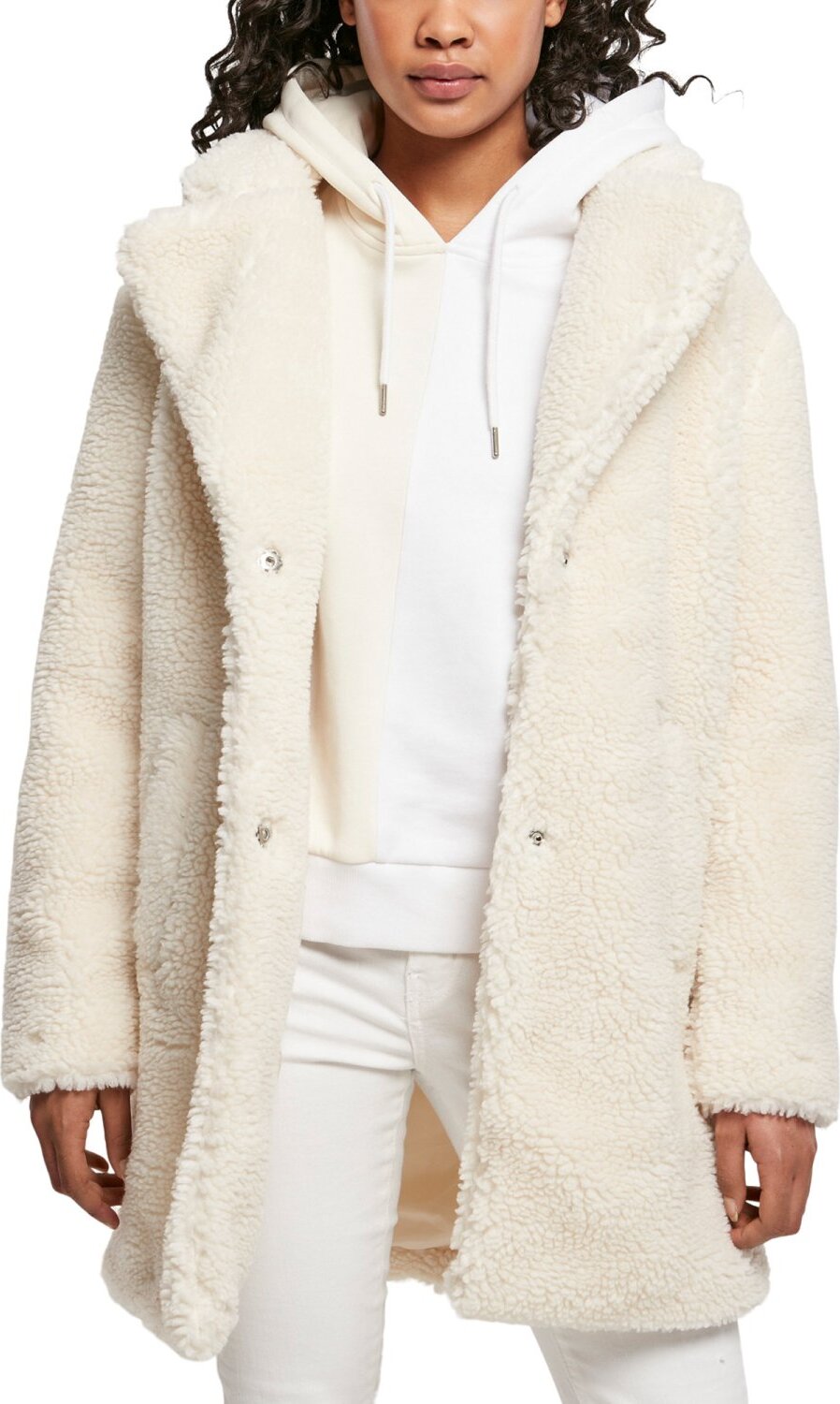 Urban Classics Pelzmantel für Damen Jiss cremig 3XL 849562
