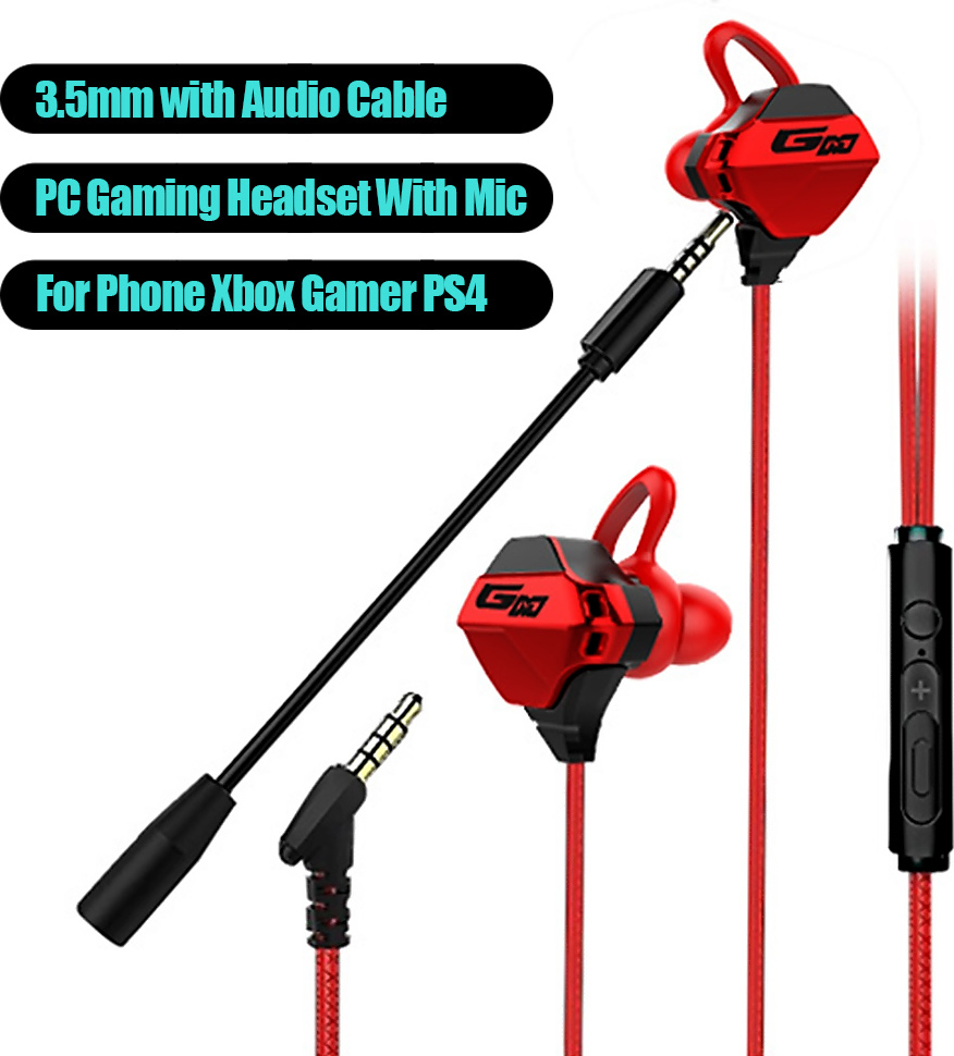 Douself G10-A G5 In-Ear-Gaming-Kopfhörer, Stereo-Rauschunterdrückung, geeignet für Xbox-Spieler, PS4, FPS-Spiele (CSGO usw.)