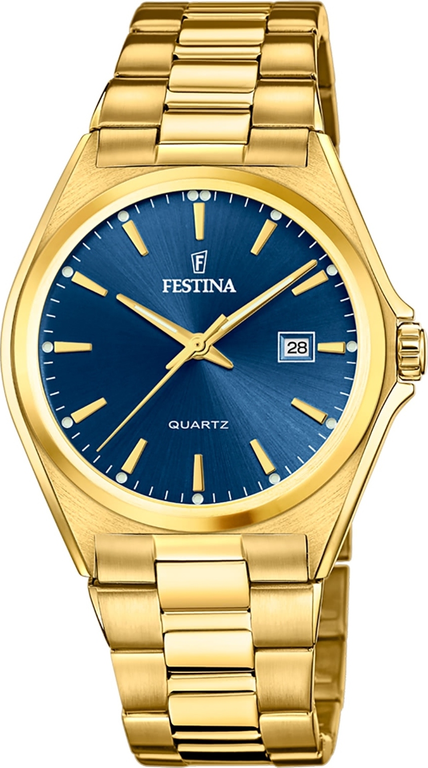 Festina pánske náramkové hodinky z nehrdzavejúcej ocele zlaté Casual D2UF20555/4