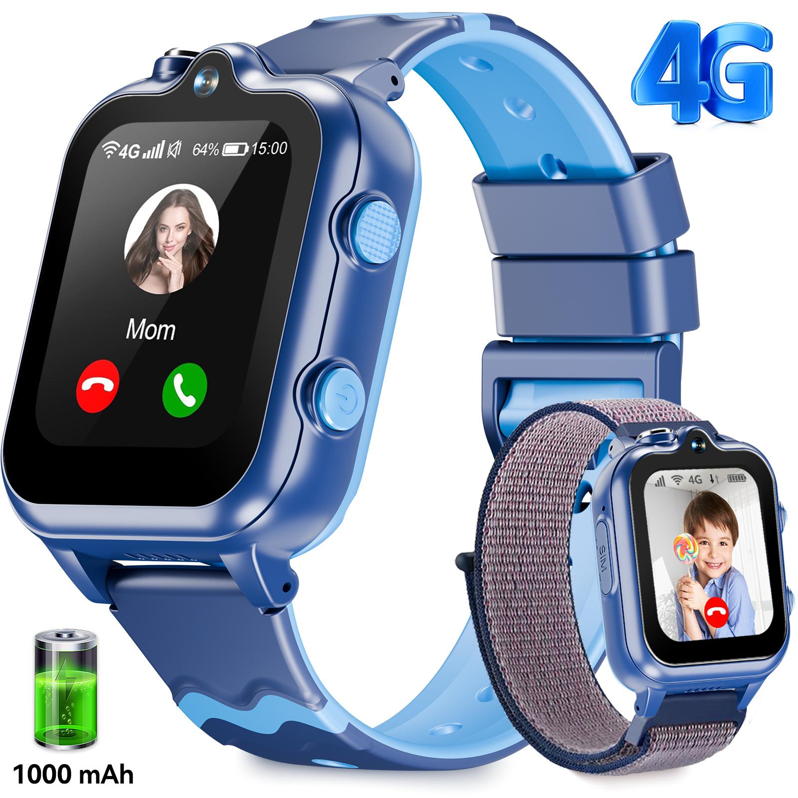Kinder Smartwatch Mit GPS & Telefonfunktion - 4G, Videoanrufe, SOS-Notruf & Wasserdicht - Für Jungen & Mädchen
